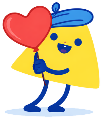 D.A.R.C.I holding a heart balloon